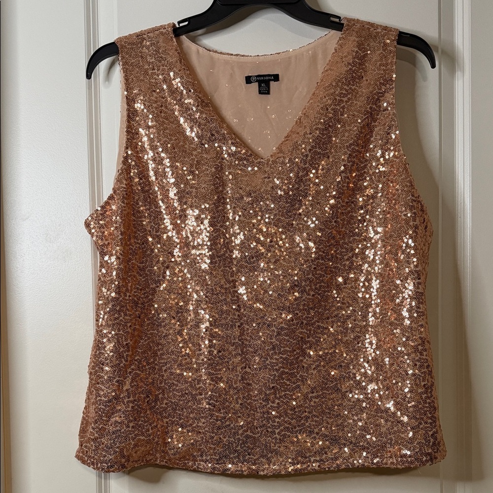 Versona Shimmering Gold Sleeveless Blouse